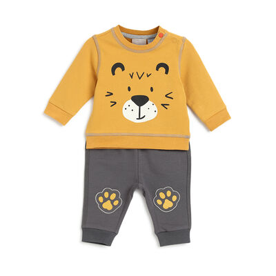 Boys Dark Grey Printed Sweatshirt with Trouser